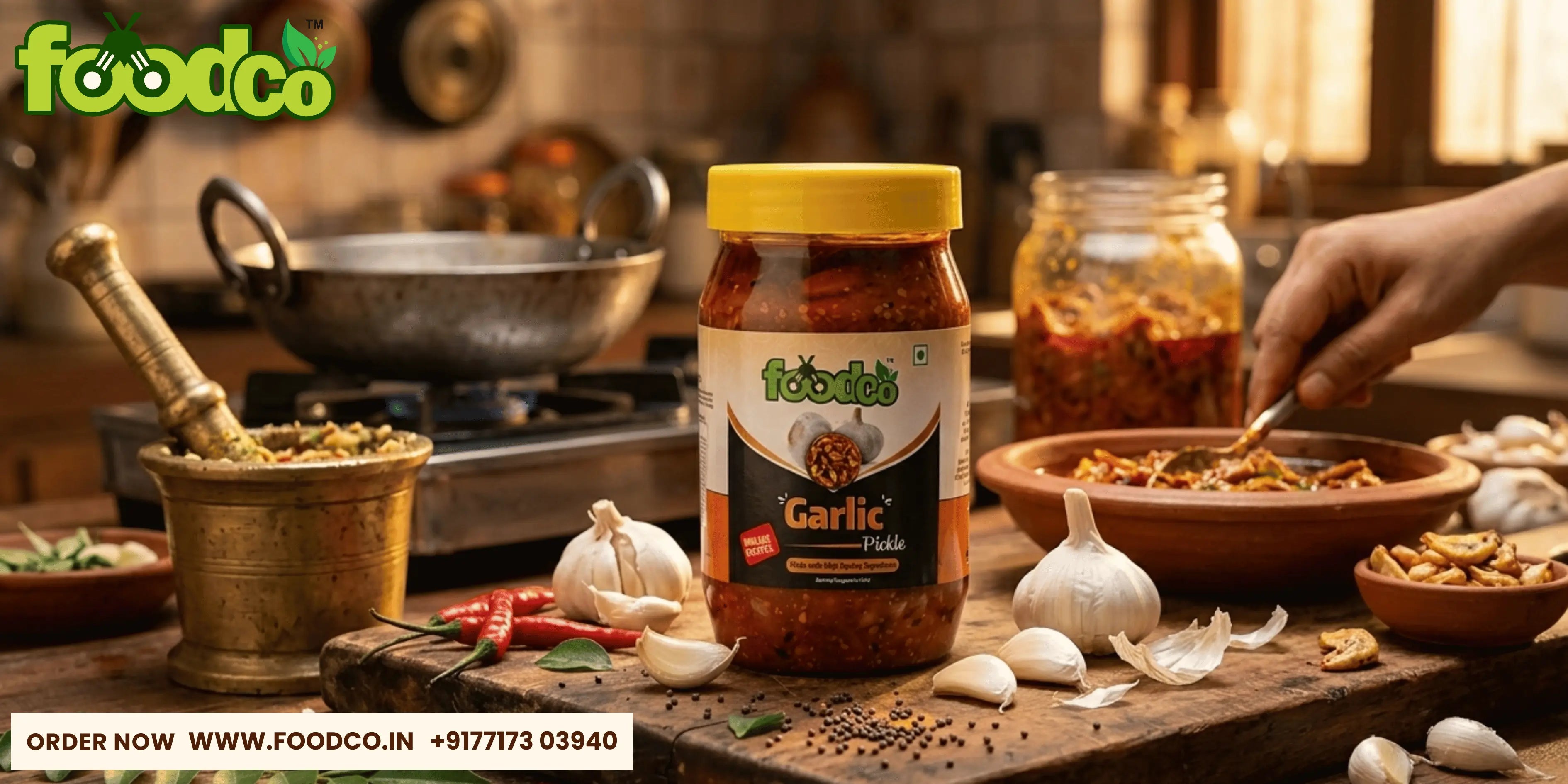 Best Homemade Garlic Pickle Brand in India | Foodco
