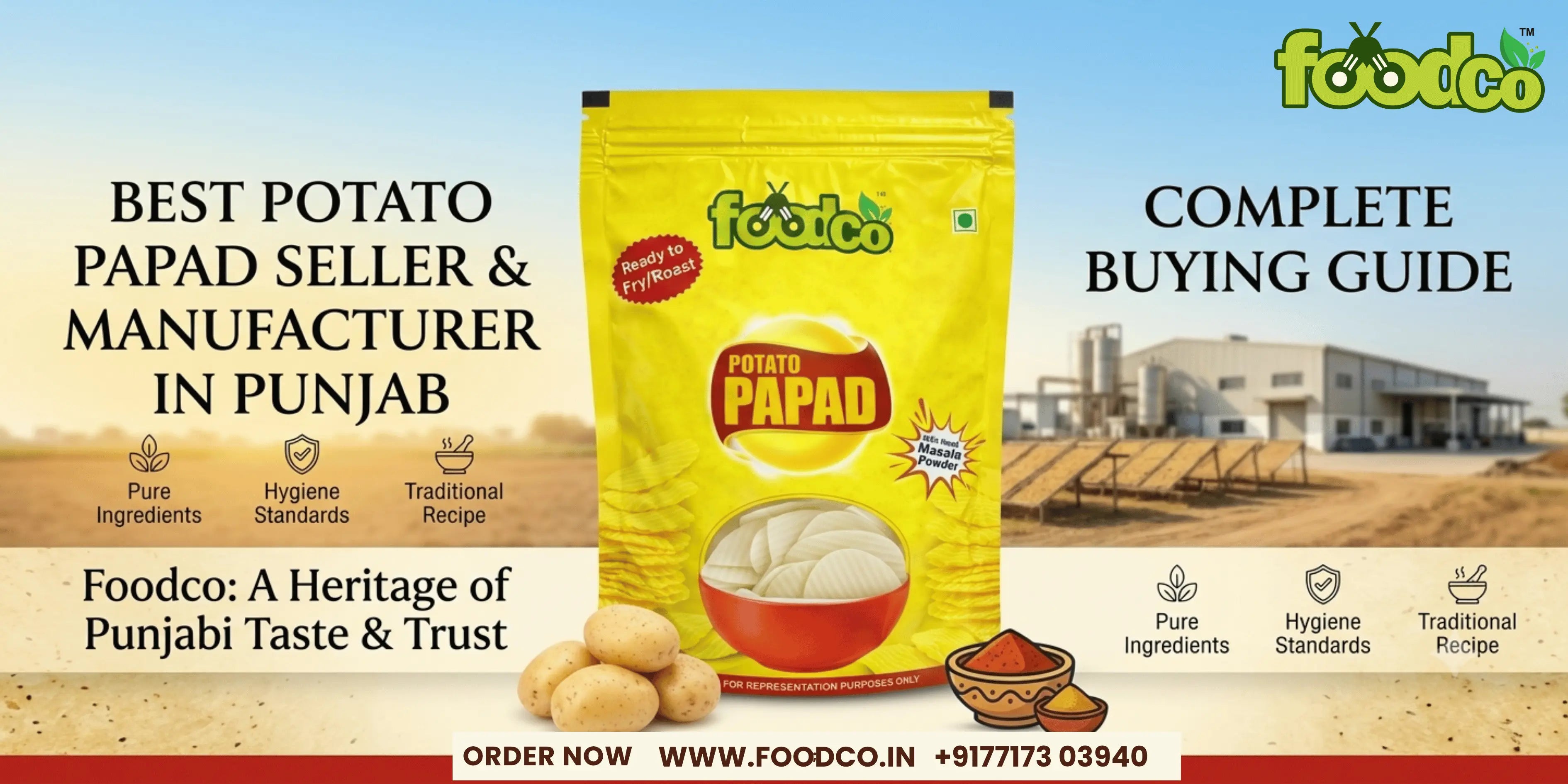 Best Potato Papad Seller & Manufacturer in Punjab | Foodco