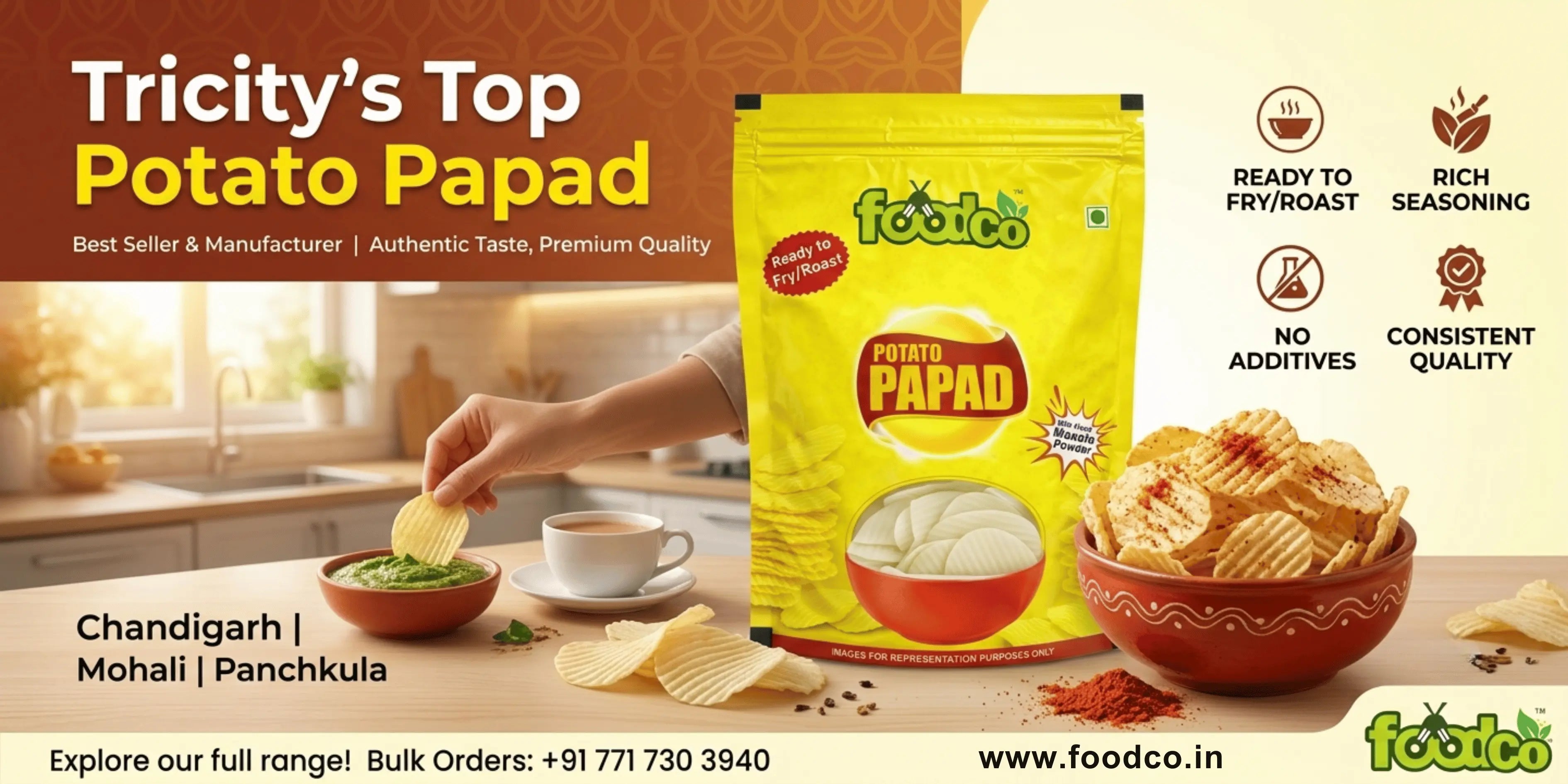 Best Potato Papad Seller and Manufacturer in Tricity | Foodco