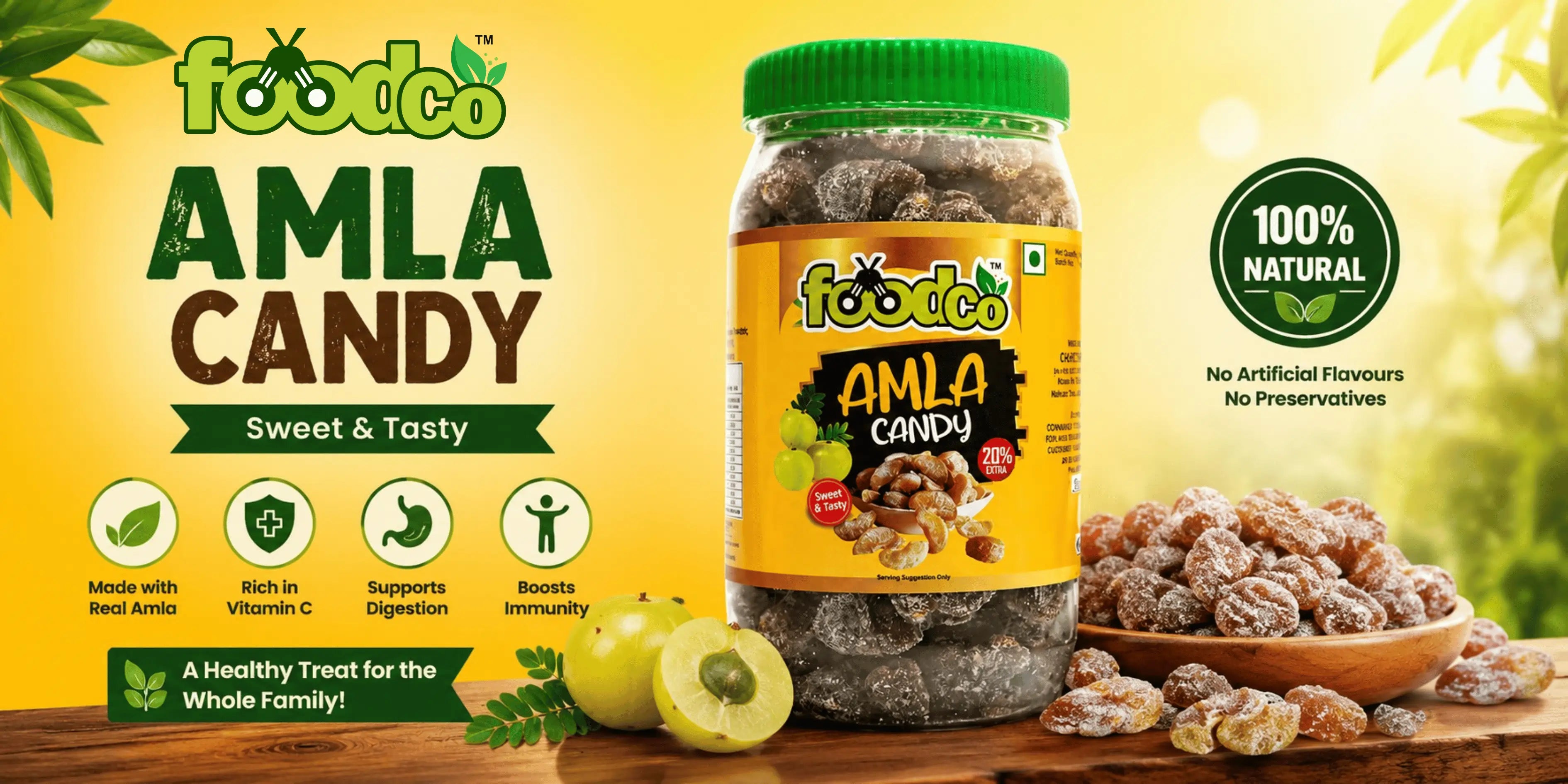 Best Sweet Amla Candy Manufacturers in North India | FoodCo