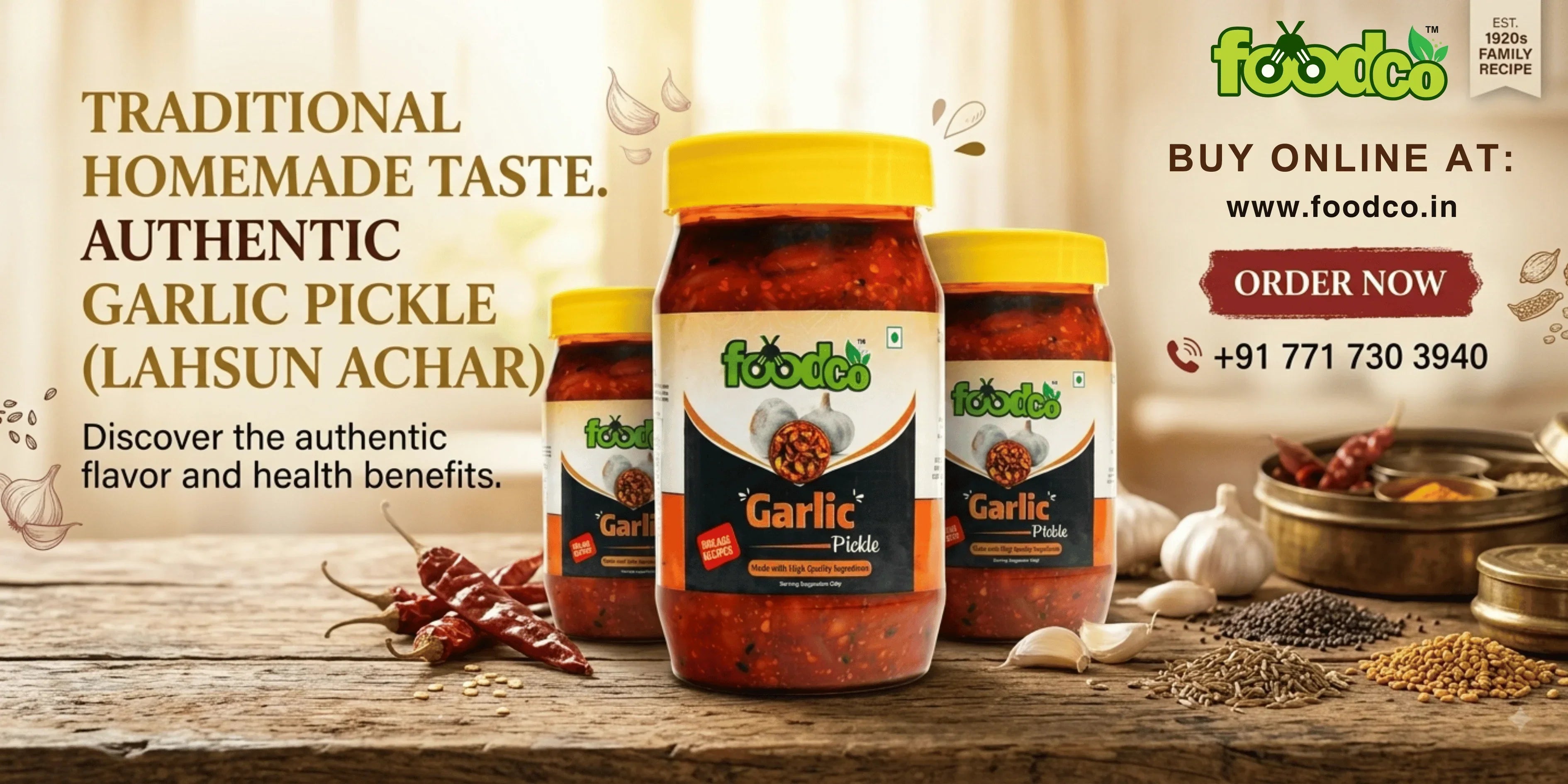Garlic Pickle (Lahsun Achar): Buy Best Homemade Pickle | Foodco