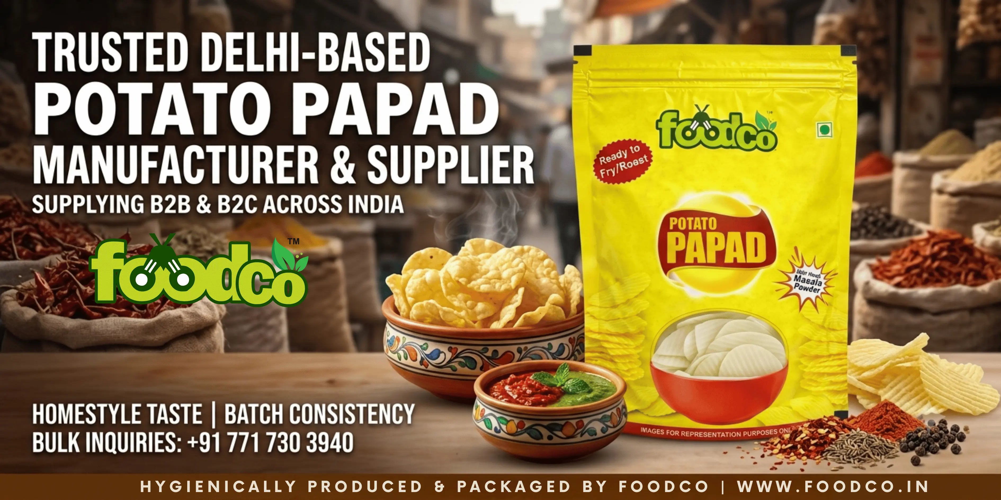 Potato Papad Manufacturers & Suppliers in Delhi | Foodco 