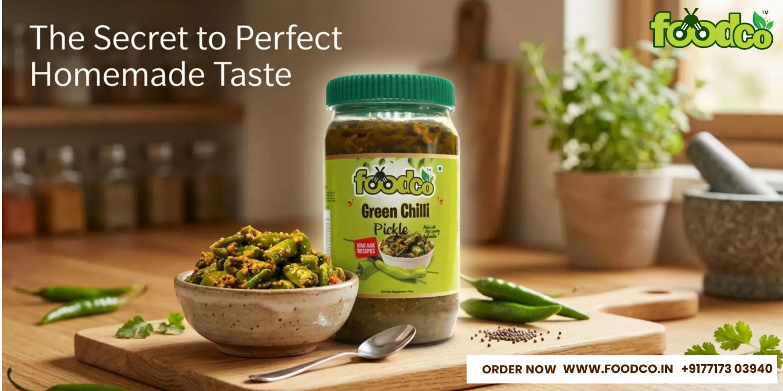 Best Spices Green Chilli Pickle Online in India | Foodco