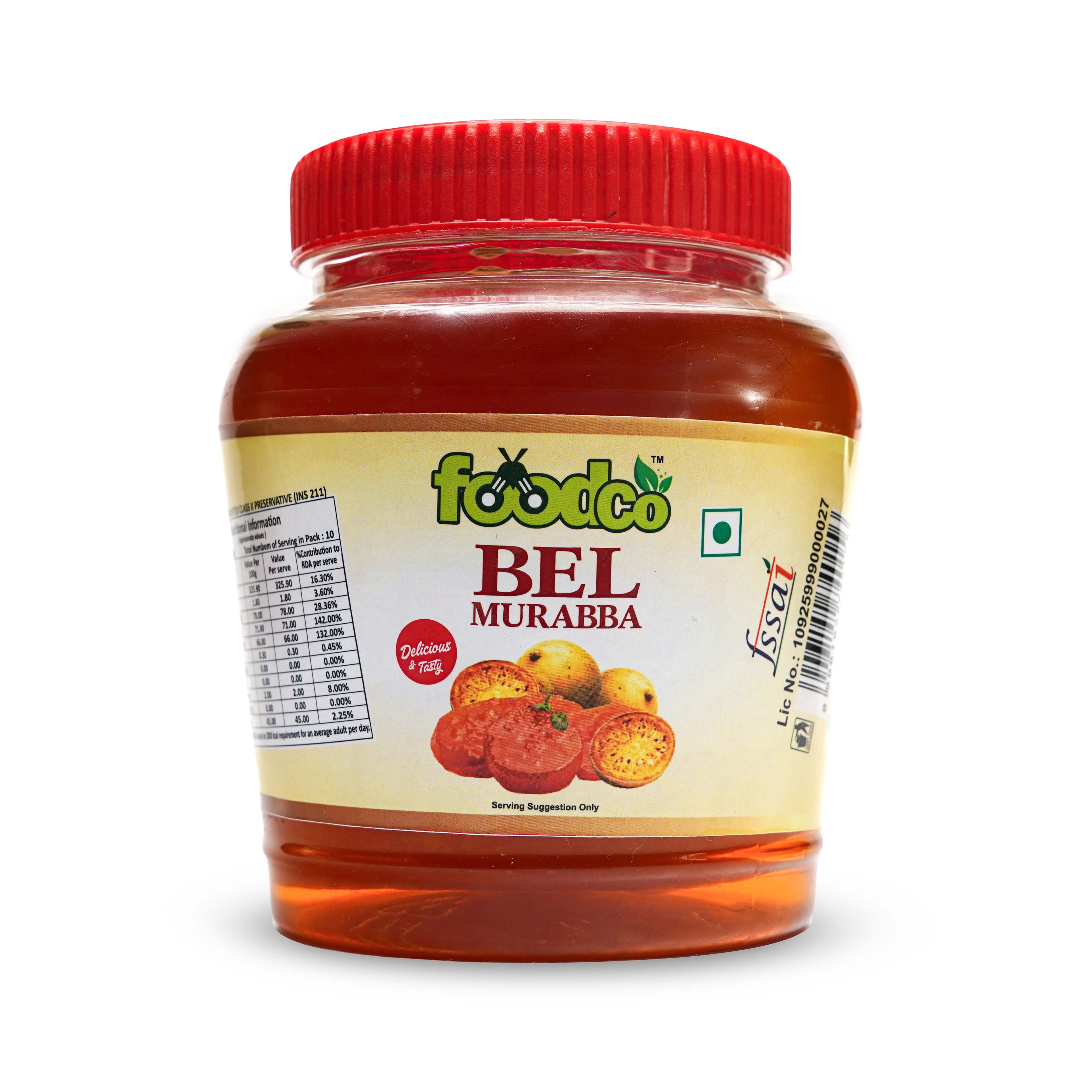 Jar of Bel Murabba with a red lid on a white background