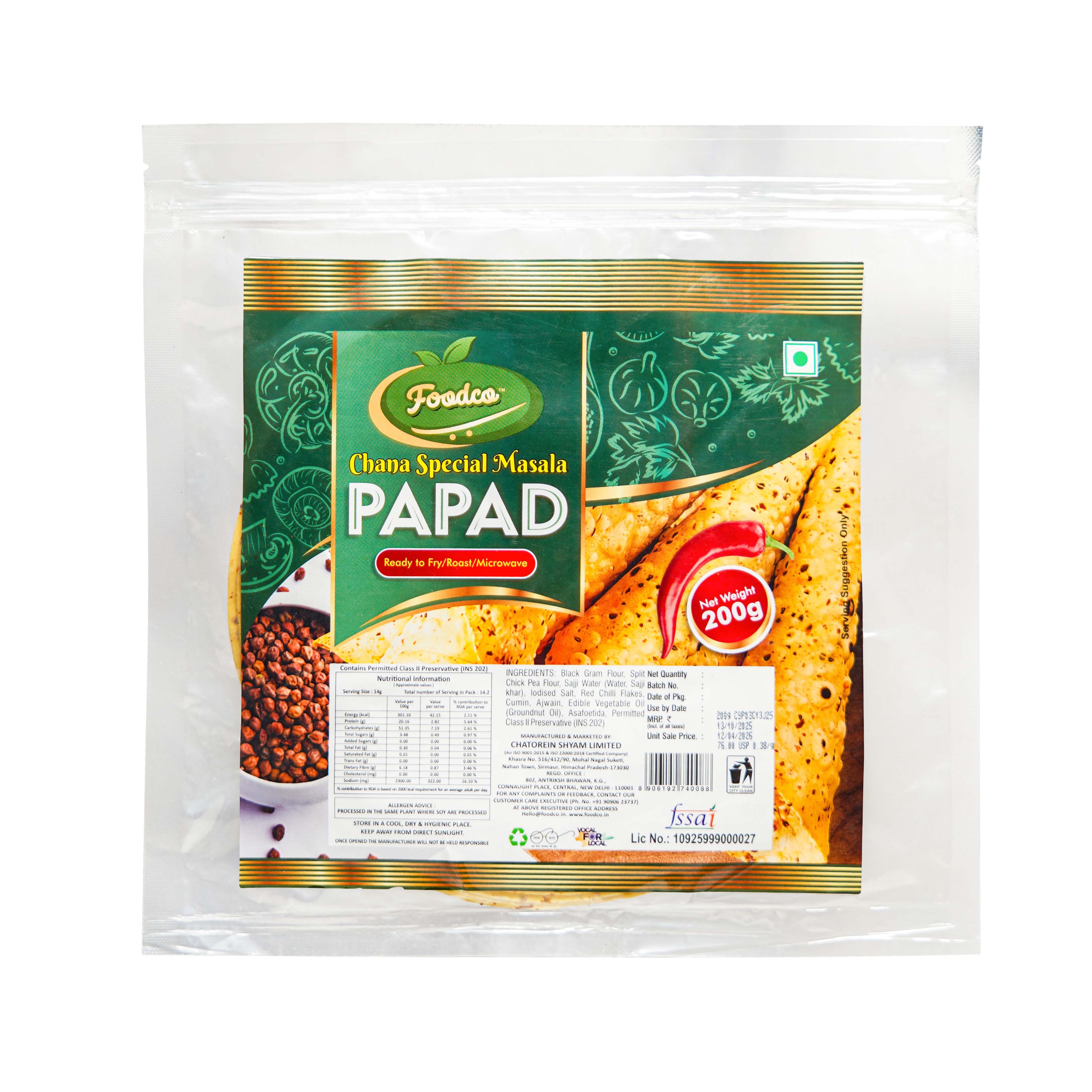 Packaged food item with 'Foodice' branding on a white background