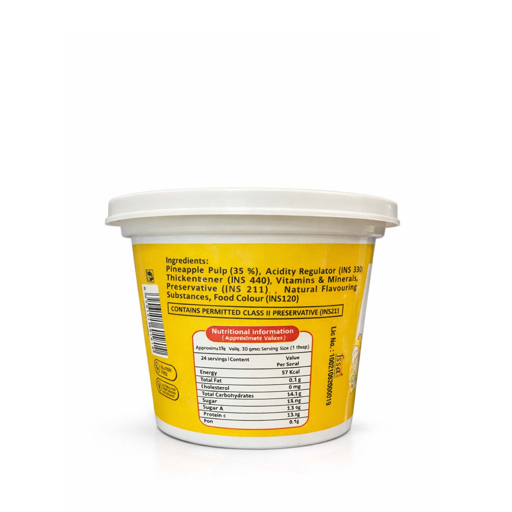 Yellow container with a white lid on a white background