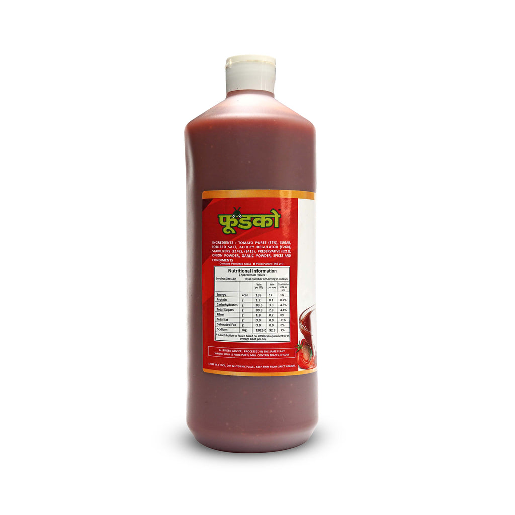 Bottle of a red liquid