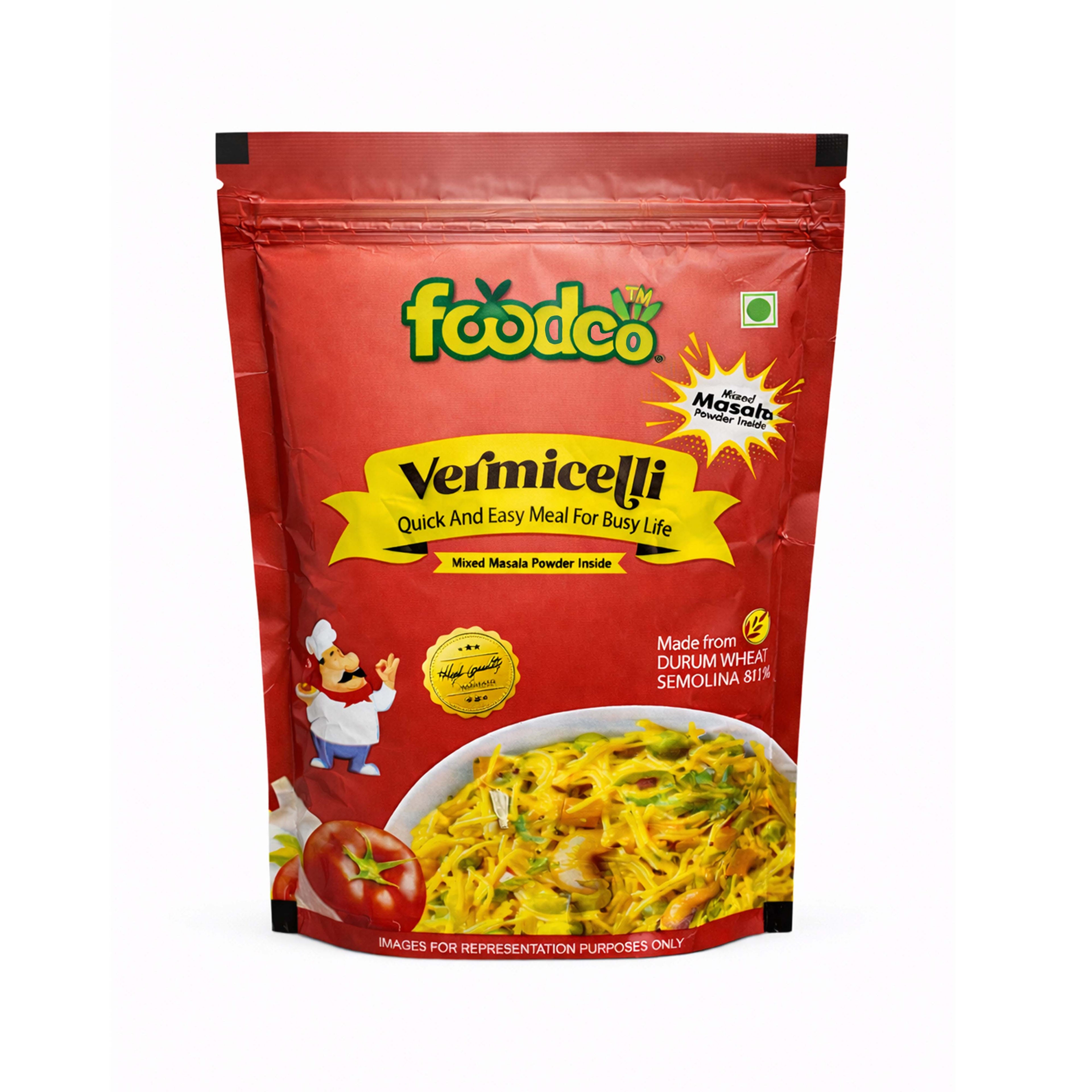 Red package of Foodco Vermicelli with yellow text and a picture of vermicelli.