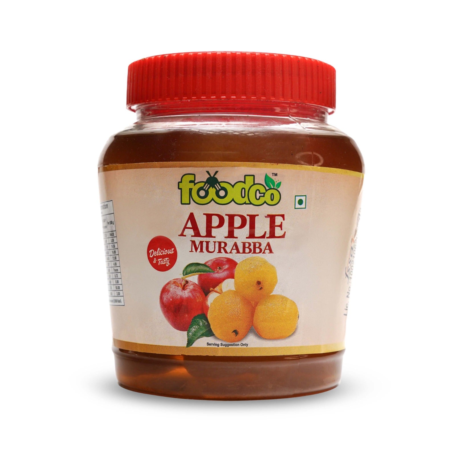 Jar of foodco Apple Murabba on a white background