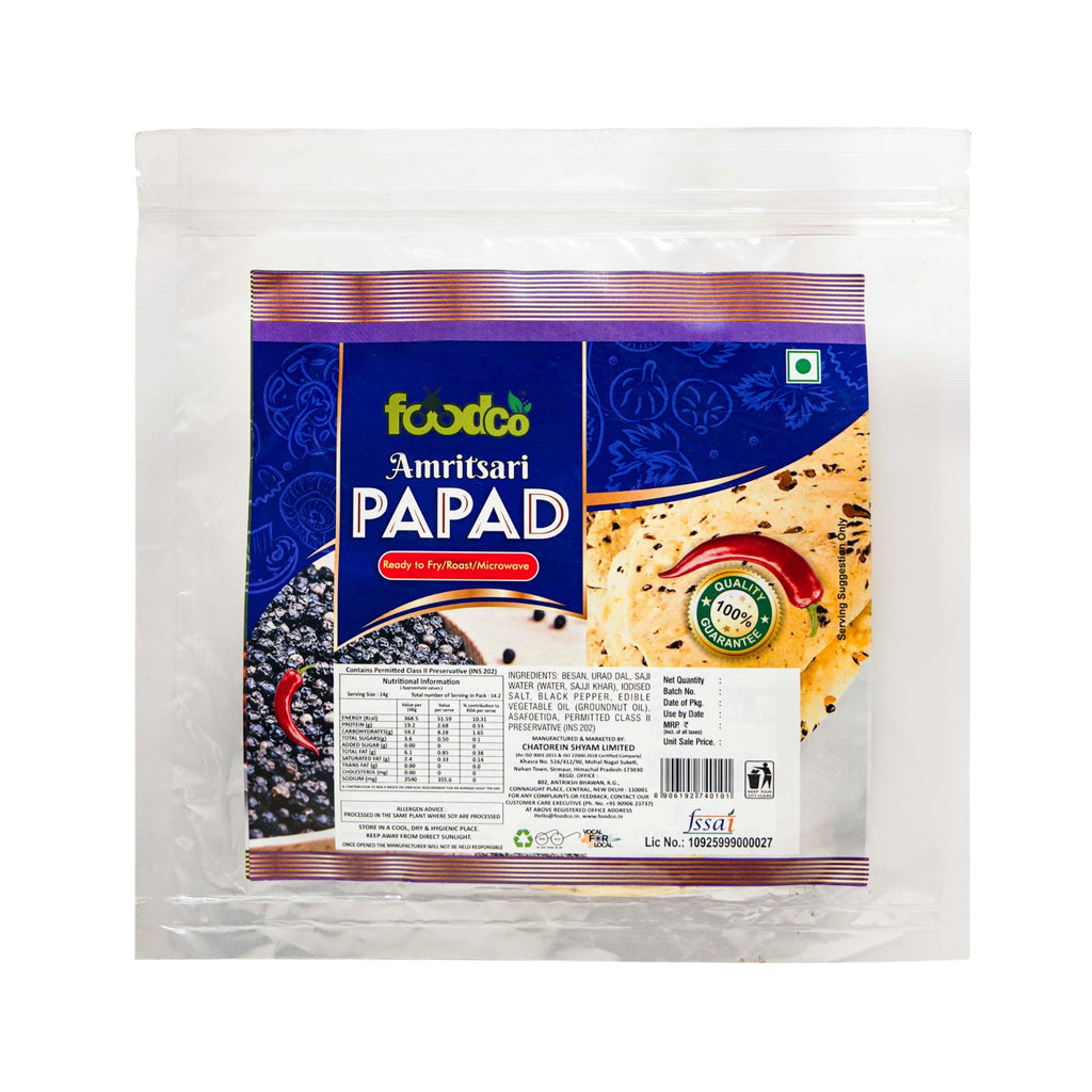 Packaged Amritsari Papad with Frooto branding on a white background